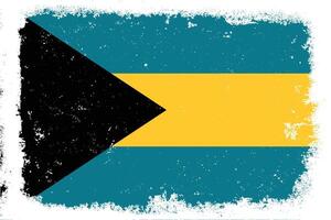 wijnoogst vlak ontwerp grunge Bahamas vlag achtergrond vector