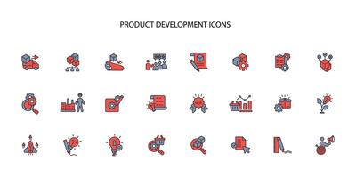 Product ontwikkeling icoon instellen..bewerkbaar slag.lineair stijl teken voor gebruik web ontwerp, logo.symbool illustratie. vector