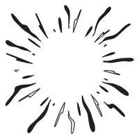 tekening schetsen stijl van vuurwerk, zonnestraal, element vuurwerk zwart stralen. grappig explosie effect. stralend, radiaal lijnen. tekenfilm hand- getrokken illustratie voor concept ontwerp. vector