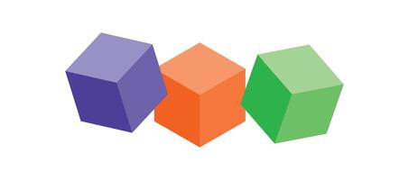 3d kubussen Aan een wit achtergrond vector