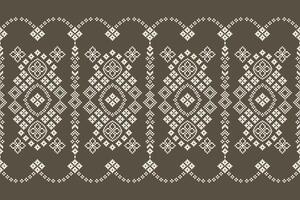 traditioneel zwart etnisch motieven ikat meetkundig kleding stof patroon kruis steek.ikat borduurwerk etnisch oosters pixel grijs achtergrond.abstract, illustratie. textuur, decoratie, behang. vector