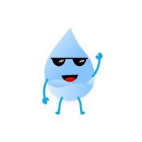 water karakter ontwerp met grappig en schattig gelaats uitdrukkingen vector