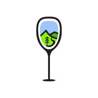 dorp glas logo ontwerp vector