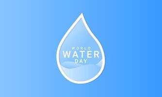 blauw wereld water dag ontwerp met water laten vallen en wolk elementen vector