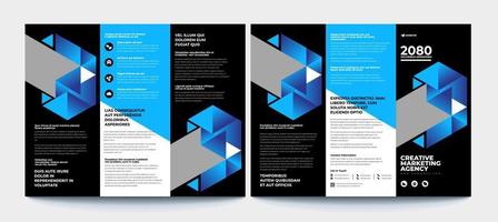 zakelijk drievoudig brochureontwerp, bedrijfssjabloon in drievoudige brochurelay-out vector