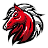 mustang hoofd. paard mascotte logo sport vector
