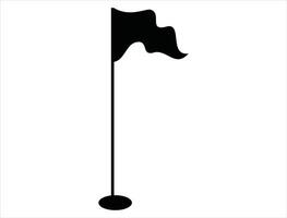 golf vlag silhouet Aan wit achtergrond vector