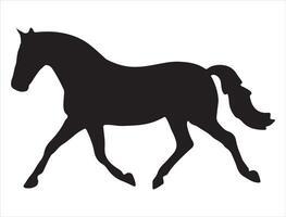 paard silhouet Aan wit achtergrond vector
