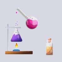 chemie experiment clip art, toverdrank chemie laboratorium vector