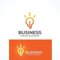 creatief idee licht lamp logo sjabloon vector