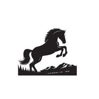 paard silhouet Aan wit achtergrond. paard logo vector