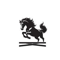 paard silhouet Aan wit achtergrond. paard logo vector