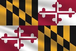 Maryland staat vlag illustratie. Maryland vlag. golvend Maryland staat vlag. vector