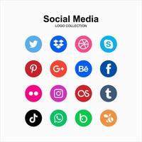 verzameling van populaire sociale media-logo's vector