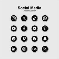 verzameling van populaire sociale media-logo's vector