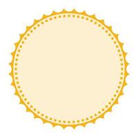 elegant geel ronde gedetailleerd verpakking klassiek blanco sticker insigne duidelijk achtergrond ontwerp vector