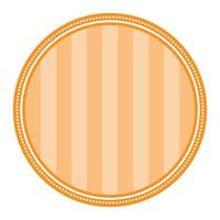 gestreept oranje circulaire elegantie duidelijk sticker ronde blanco etiket ontwerp vector
