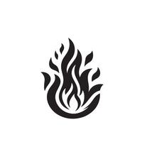 brand vlam silhouet Aan wit achtergrond. brand vlam logo vector