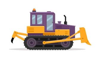 bulldozer met een emmer. bouwmachines. vectorillustratie op witte achtergrond. vector