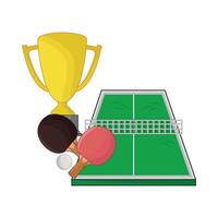 illustratie van tafel tennis winnaar vector