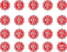 zakelijke promotie verkoop percentage korting op stickerset vector