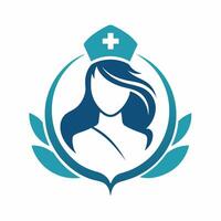 illustratie van medisch verpleegster logo icoon vector