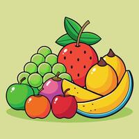 fruit verzameling cartoon-stijl illustratie vector