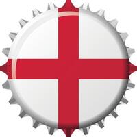 nationaal vlag van Engeland Aan een fles kap. illustratie vector