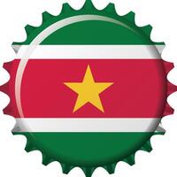 nationaal vlag van Suriname Aan een fles kap. illustratie vector