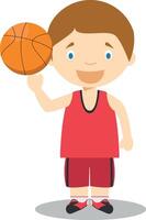 sport- tekenfilm illustraties. basketbal vector