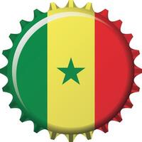 nationaal vlag van Senegal Aan een fles kap. illustratie vector