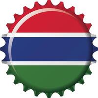 nationaal vlag van Gambia Aan een fles kap. illustratie vector