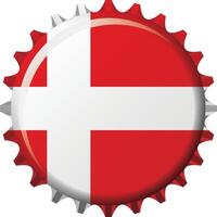 nationaal vlag van Denemarken Aan een fles kap. illustratie vector