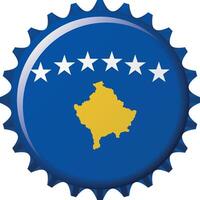 nationaal vlag van Kosovo Aan een fles kap. illustratie vector