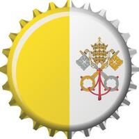 nationaal vlag van Vaticaan stad Aan een fles kap. illustratie vector