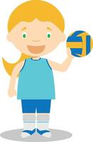 sport- tekenfilm illustraties. volleybal vrouw vector