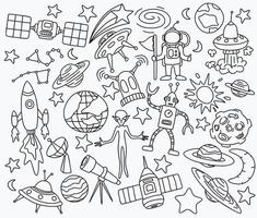 ruimte doodles instellen. vector illustratie