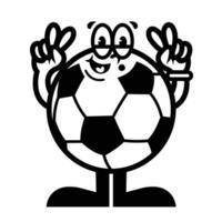 grappig tekenfilm karakter van Amerikaans voetbal bal. kan worden gebruikt net zo sticker, affiches, afdrukken. de grappig elementen in modieus retro tekenfilm stijl. illustratie vector