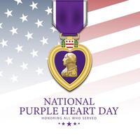 nationaal Purper hart dag in augustus achtergrond illustratie vector