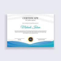 modern certificaatsjabloonontwerp. creatief certificaat van waardering award sjabloonontwerp. vector