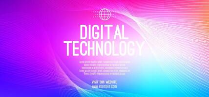 abstract digitaal technologie futuristische wetenschap blauw roze achtergrond, cyber wetenschap techniek, innovatie communicatie toekomst, ai groot gegevens, internet netwerk verbinding, wolk hi-tech illustratie vector