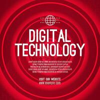 digitaal technologie sociaal post banier uitverkoop sjabloon rood achtergrond, abstract cyber informatie communicatie, innovatie toekomst tech gegevens, internet netwerk verbinding, ai groot gegevens illustratie vector