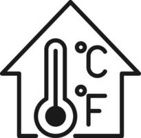 kamer temperatuur thermometer Fahrenheit Celsius icoon vector