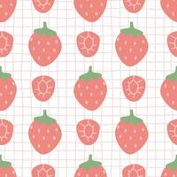 naadloos patroon met aardbei fruit vector