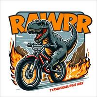 t-rex rijden fiets illustratie vector