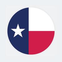 Texas staat vlag illustratie. Texas vlag. Texas staat ronde vlag. vector