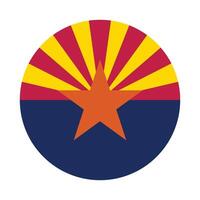 Arizona staat vlag illustratie. Arizona vlag. Arizona staat ronde vlag. vector