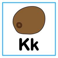 vlak kiwi fruit alfabet k illustratie vector