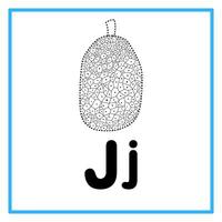 traceren jack fruit alfabet illustratie vector