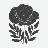 boeiend papaver bloem silhouet kunst, van de natuur elegantie in minimalisme vector